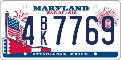MD license plate 4BK7769