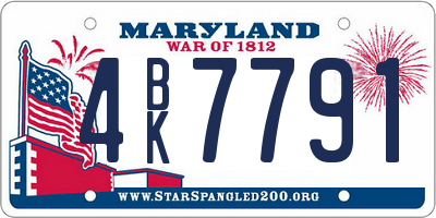 MD license plate 4BK7791