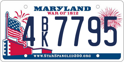 MD license plate 4BK7795