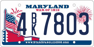 MD license plate 4BK7803