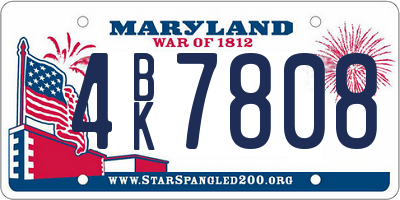MD license plate 4BK7808