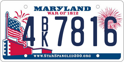 MD license plate 4BK7816