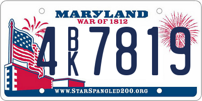 MD license plate 4BK7819