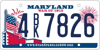MD license plate 4BK7826