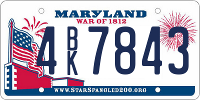 MD license plate 4BK7843