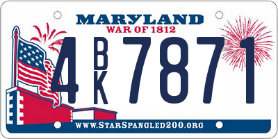 MD license plate 4BK7871