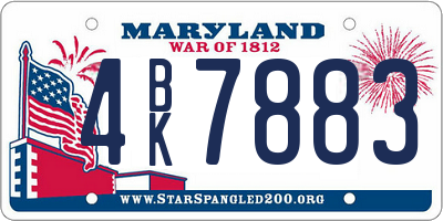 MD license plate 4BK7883