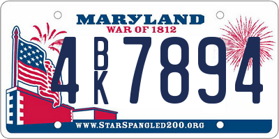MD license plate 4BK7894