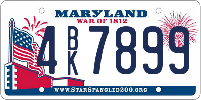 MD license plate 4BK7899