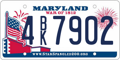 MD license plate 4BK7902