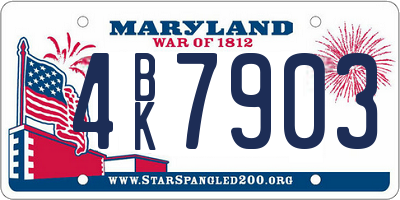 MD license plate 4BK7903