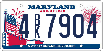 MD license plate 4BK7904