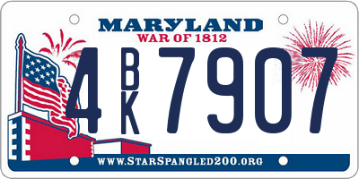 MD license plate 4BK7907