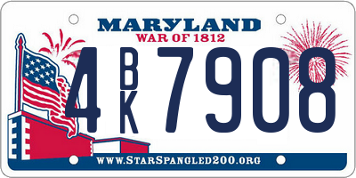 MD license plate 4BK7908