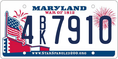 MD license plate 4BK7910