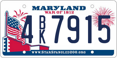 MD license plate 4BK7915