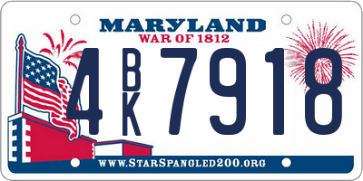MD license plate 4BK7918