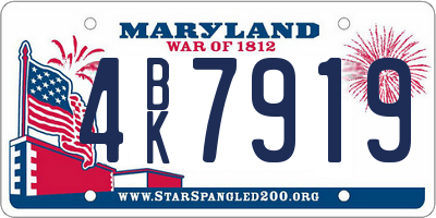 MD license plate 4BK7919