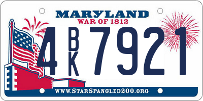 MD license plate 4BK7921
