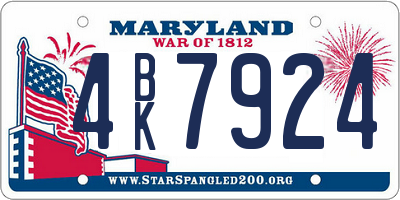 MD license plate 4BK7924