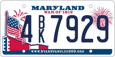 MD license plate 4BK7929