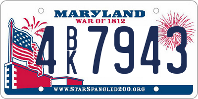 MD license plate 4BK7943