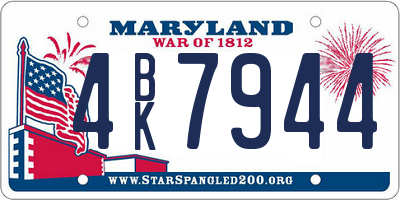 MD license plate 4BK7944