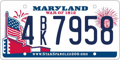 MD license plate 4BK7958