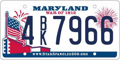 MD license plate 4BK7966