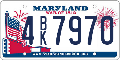 MD license plate 4BK7970