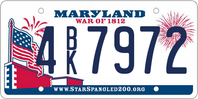 MD license plate 4BK7972