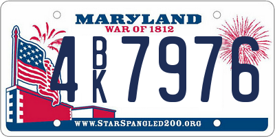 MD license plate 4BK7976