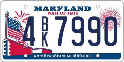 MD license plate 4BK7990