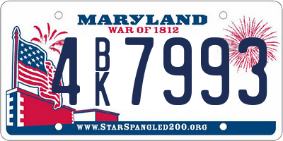 MD license plate 4BK7993