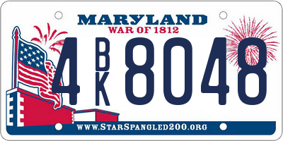 MD license plate 4BK8048