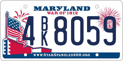 MD license plate 4BK8059