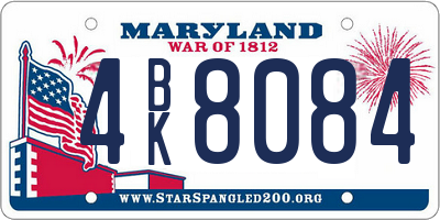 MD license plate 4BK8084