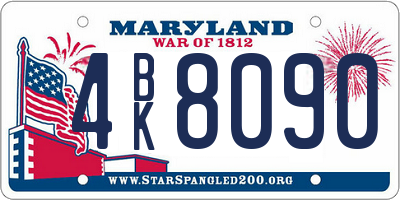 MD license plate 4BK8090