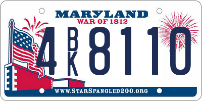 MD license plate 4BK8110