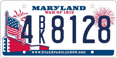 MD license plate 4BK8128