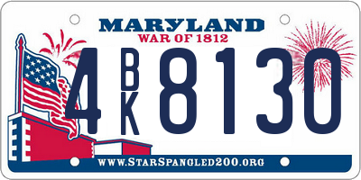MD license plate 4BK8130