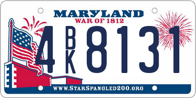 MD license plate 4BK8131