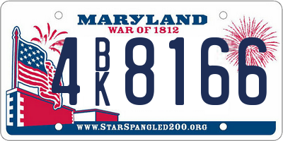 MD license plate 4BK8166