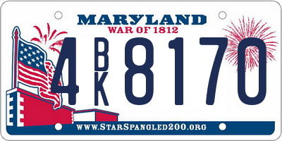MD license plate 4BK8170