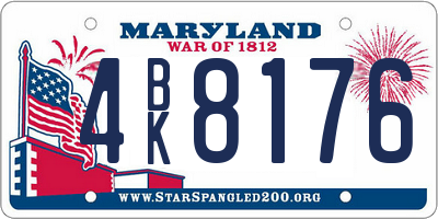 MD license plate 4BK8176