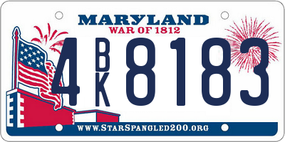 MD license plate 4BK8183