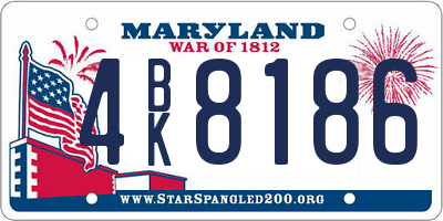 MD license plate 4BK8186