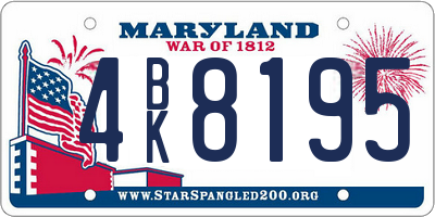 MD license plate 4BK8195