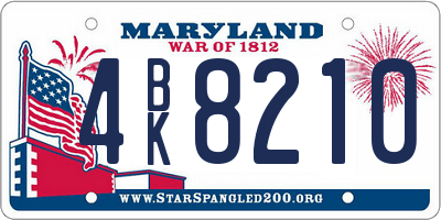 MD license plate 4BK8210