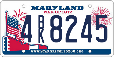 MD license plate 4BK8245